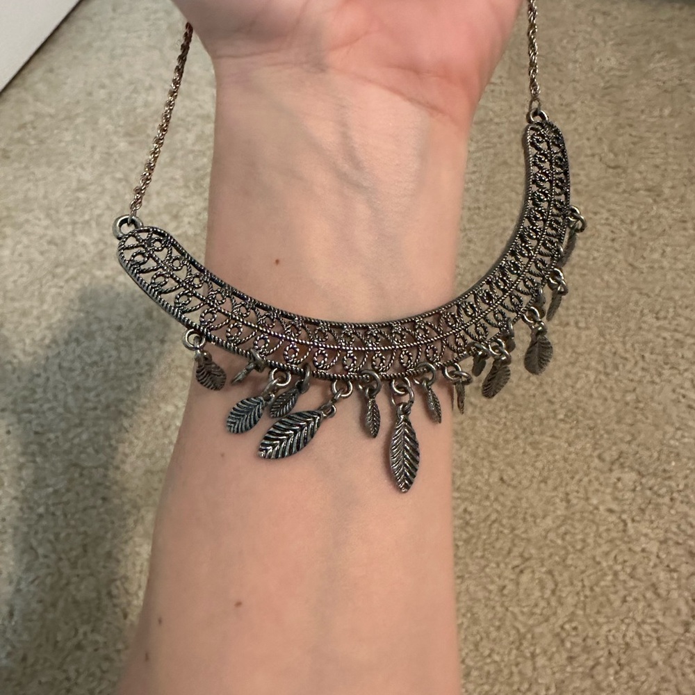 Silver Statement Necklace - image 2